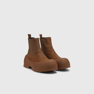 Diesel D-Donald-Chelsea boots in waxed suede and rubber - Boots - Man - Brown