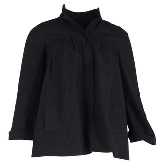 Isabel Marant Hidden Button Jacket in Black Wool
