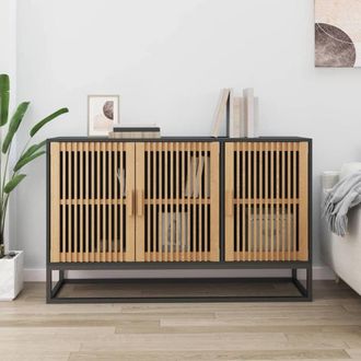 Berkfield Home Sideboard Black 105x30x65 cm Engineered Wood | Size: 105 x 30 x 65 cm