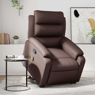 vidaXL Vidaxl - Sill&oacute;n Reclinable De Masaje De Pie De Cuero Sint&eacute;tico Marr&oacute;n