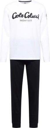 Carlo Colucci Nachtkleding, Heren, Wit, L, Pyjamaset