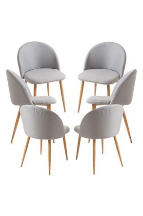 Regalos Miguel Packs Sillas Comedor - Pack 6 Sillas Vint Tela - Gris Claro