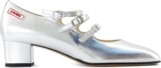 Carel 40 mm Kina F1 leren pumps - Zilver