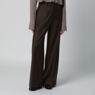 Frankie Shop Brown Brickell flannel trousers