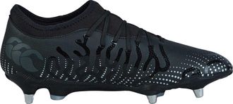 Canterbury Of New Zealand Speed Infinite Team rugby-schoenen voor heren, voor zachte ondergrond (Zwart/Zilver)