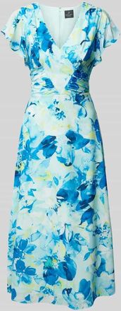 Adrianna Papell Cocktailkleid mit seitlichen Raffungen in Blau, Größe 34