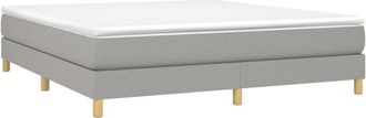 vidaXL Box Spring Bed Frame Light Grey Super King Fabric (UK/IE/FI/NO only) vidaXL