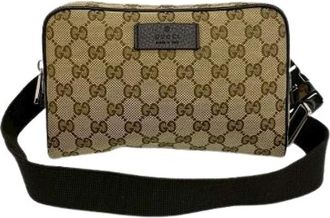 Gucci Pre-owned GG Canvas Leren Heuptas - Dames - Vintage Heuptassen - Bruin - ONE Size - Leer - Vintage