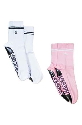 Arebesk Assorted 2-Pack Grip Crew Socks in Small at Nordstrom, Size Medium