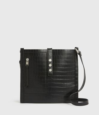 Allsaints Alexandia Crocodile North South Leather Tote Bag