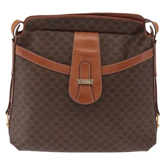 Celine Vintage Macadam Canvas Brown Canvas Backpack Bag (Pre-Owned)