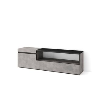 Skraut Home Skraut Home - Mueble Tv, Televisi&oacute;n, Muebles De Sal&oacute;n, Almacenaje, 150x45x35cm, Para Tv Hasta 65, Con Almacenamiento, Estilo Moderno, Gris Cemento