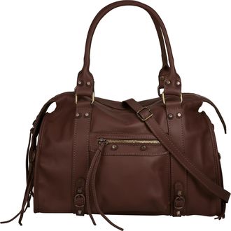 Forty Degrees Shopper FORTY, Damen, Gr. B/H/T: 38cm x 25cm x 14cm onesize, braun, Leder, leicht gl&auml;nzend, unifarben, Taschen Shopper, echt Leder, Made in Italy