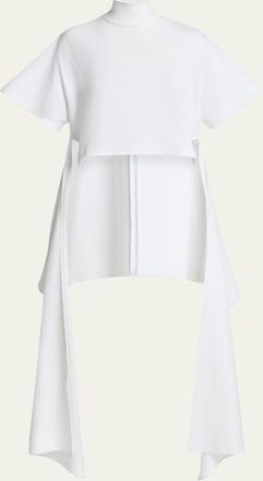 Alaia Asymmetric Short-Sleeve Cotton T-Shirt