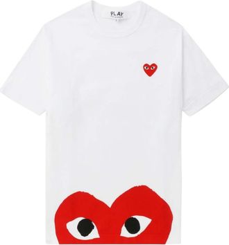 Comme Des Gar&ccedil;ons White Graphic Crew Neck T-Shirt