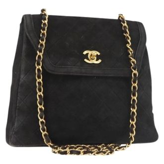 Chanel Pre-owned Shoulder Bags, female, Black, Size: ONE SIZE Pre-owned Leather Shoulder Bag