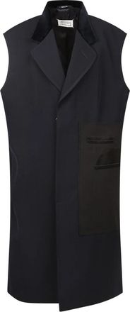 Maison Margiela Stijlvol blauw gilet met contrasterende vlakken - Dames - Gillet - Blauw - XS - Kostuums