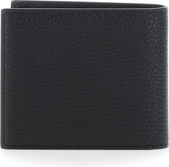 Givenchy Mens Bi-Fold Wallet Black Pebbled Leather Calf