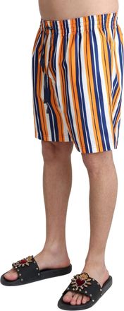 Dolce & Gabbana Multicolor Striped Beachwear Mens Swimshorts