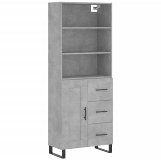 vidaXL Highboard Concrete Grey 69.5x34x180 cm Engineered Wood Vidaxl