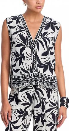 Velvet Lindsay V Neck Top In Black
