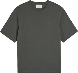 Ami Ami Paris Logo-embossed Cotton T-shirt - Anthracite - XL