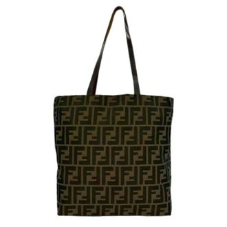 Fendi Pre-owned Tote Bags, female, Brown, Size: ONE SIZE Pre-owned Vintage Canvas Tote Bag