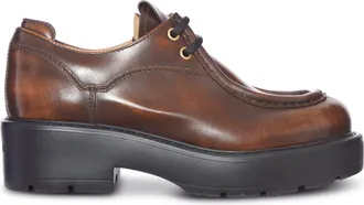 Miu Miu VINTAGE LEATHER PLATFORM LACE-UP SHOE - Miu Miu - Woman