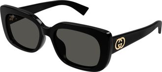 Gucci Grey Rectangular Ladies Sunglasses GG1979SK 001 55