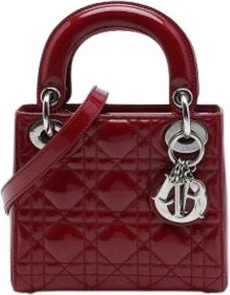 Dior Pre-owned Lady Dior - Dames - Vintage Mini Tas - Rood - ONE Size - Leer - Vintage