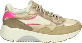 Ocra Beige Sportieve Lage Damesschoenen - Dames - Sneakers - Veelkleurig - 37 EU - Leer - Schoenen