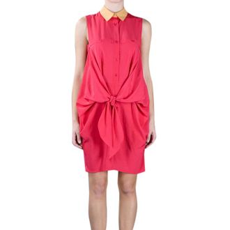 Carven Tie-Front Sleeveless Shirt Dress Size M