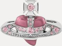 Vivienne Westwood New Diamante Heart Ring Platinum-vintage-rose-crystal-light-rose-enamel Platinum-vintage-rose-crystal-light-rose-enamel Unisex