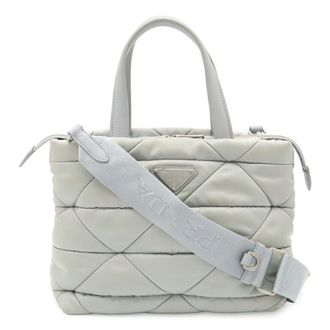 Prada Blue Nylon Handbag Pouch Shoulder Bag Tote Bag (Pre-Owned)