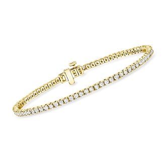 Ross-Simons Lab-Grown Diamond Tennis Bracelet in 18kt Gold Over Sterling