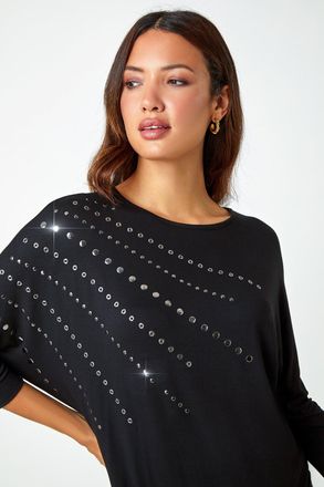 Roman Embellished Blouson Stretch Top