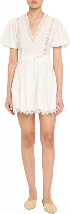 Ulla Johnson Camila Short Sleeve Mini Dress In White