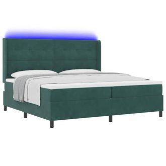 vidaXL Cama Tipo Box Spring Verde Oscuro 200 X 200 Cm Terciopelo Vidaxl