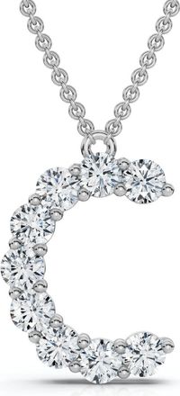 Pompeii3 1Ct Diamond Initial C Pendant 14k Gold 18 Necklace Lab Grown 5/8 Tall