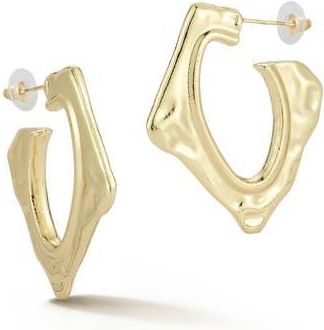 Sphera Milano Molten Square Hoop Earrings in Gold at Nordstrom Rack