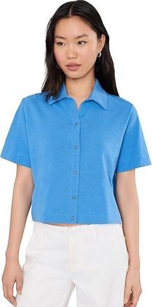 Lilla P Elbow Sleeve Button Down T-Shirts Womens Clothing Regatta : SM, Cotton