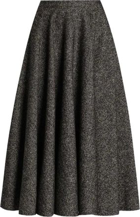 Dolce & Gabbana Rokken, Dames, Grijs, S, Wol, Gestippelde Uitlopende Midi Rok