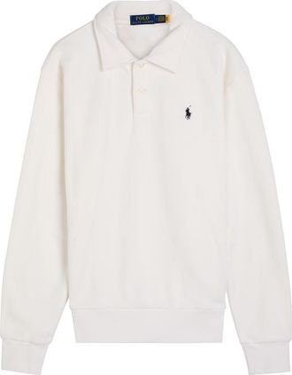 Polo Ralph Lauren Logo-embroidered Fleece Polo Jumper - Ecru - Xxl