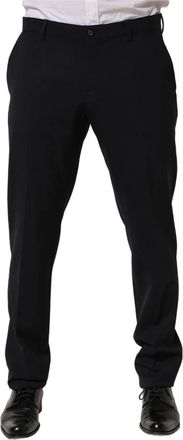 Dolce & Gabbana Taps Toelopende Dress Pantalon - Heren - Nette broeken - Zwart - L - Wol - Broeken