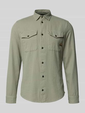 G-Star G-Star RAW Slim Fit Freizeithemd mit Label-Patch Modell Marine in Lind, Gr&ouml;&szlig;e XL