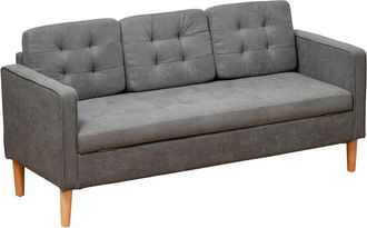 HOMCOM Sofá de 3 plazas 166.5x62x82 cm gris