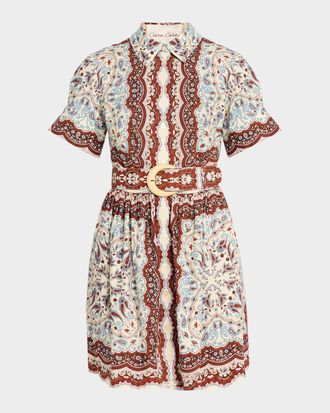 Cara Cara Malena Paisley Mini Shirtdress