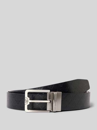 Emporio Armani G&uuml;rtel aus echtem Rindsleder mit Dornschlie&szlig;e in Black, Gr&ouml;&szlig;e 1