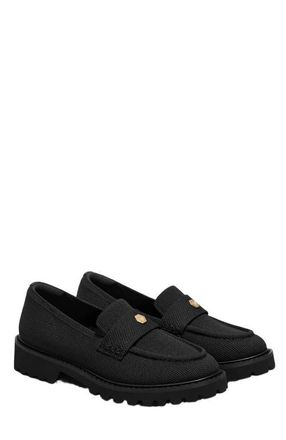Vivaia Round-Toe Platform Chunky Heel Loafers in Black at Nordstrom, Size 7.5