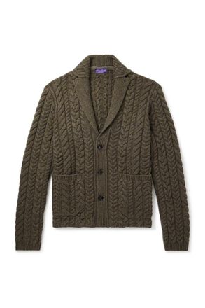 Ralph Lauren Purple Label Cable-Knit Cashmere Cardigan